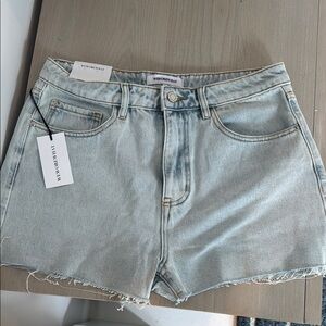 WeWoreWhat Blue High-Waisted Jean Shorts